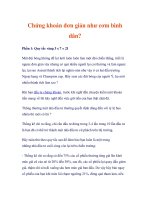 chứng khoán đơn giản như cơm bình dân ?