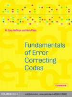 fundamentals of error - correcting codes  -  w  cary huffman