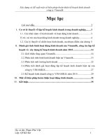 xây dựng và đề xuất một số biện pháp hoàn thiện kế hoạch kinh doanh của công ty vinamilk