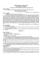 Đề và đáp án thi học sinh giỏi anh văn lớp 7 tham khảo