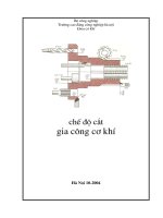 Chế độ cắt trong gia công cơ - trần phúc tường
