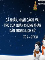 cá nhân, nhân cách, vai trò của quần chúng nhân dân trong lịch sử