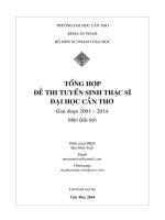 TỔNG HỢP ĐỀ THI TUYỂN SINH THẠC SĨ ĐẠI HỌC CẦN THƠ (2001–2014) MÔN GIẢI TÍCH
