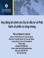 Huy động tài chính cho dự án đầu tư và phát hành cổ phiếu ra công chúng
