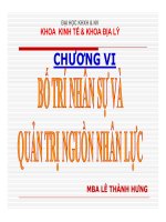 Bài giảng Quản trị học: Chương 6 - MBA Lê Thành Hưng