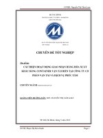 cải thiện hoạt động giao nhận hàng hóa xuất khẩu bằng đường biển tại công ty cổ phần vận tải và dịch vụ phúc tâm