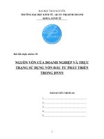 NGUỒN VỐN CỦA DOANH NGHIỆP VÀ THỰC TRẠNG SỬ DỤNG VỐN ĐẦU TƯ PHÁT TRIỂN TRONG DNNN