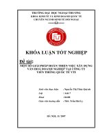 Khóa luận tốt nghiệp: Một số giải pháp hoàn thiện việc xây dựng văn hóa doanh nghiệp tại công ty Viễn thông quốc tế VTI
