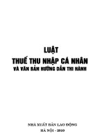 luật thuế thu nhập cá nhân và văn bản hướng dẫn thi hành