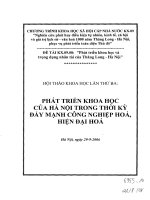 Chuyên đề : Phát triển khoa học của Hà Nội trong thời kỳ đẩy mạnh công nghiệp hoá, hiện đại hoá