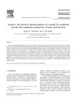 Analysis and practical implementation of a model for combined growth and metabolite production of lactic acid bacteria