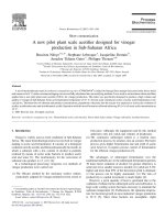 A new pilot plant scale acetifier designed for vinegar production in sub saharan africa