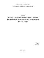 địa tầng các trầm tích permi thượng - trias hạ, điều kiện thành tạo và khoáng sản liên quan ở khu vực bắc bộ