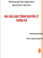 bài thuyết trình bài giải giáo trình nguyên lý thống kê