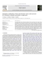 Synergistic combination of heat and ultrasonic waves under pressure for cronobacter sakazakii inactivation in apple juice