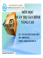 Bài giảng quản trị tài chính nâng cao   định giá doanh nghiệp