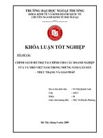 Chính sách hỗ trợ tài chính cho các doanh nghiệp vừa và nhỏ Việt Nam trong những năm gần đây: thực trạng và giải pháp