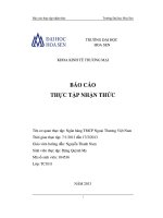 Báo cáo thực tập nhận thức tại ngân hàng thương mại cổ phần ngoại thương việt nam