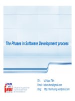 The phases in software development process