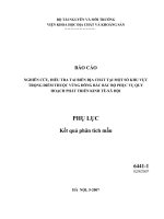 Nghiên cứu, điều tra tai biến địa chất tại một số khu vực trọng điểm thuộc vùng đông bắc bắc bộ phục vụ quy hoạch phát triển kinh tế, xã hội   phụ lục kết quả phân tích mẫu