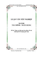 Đề tài nâng cao hiệu quả huy động vốn tại ngân hàng nông nghiệp và phát triển thành phố vinh