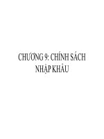 Bài giảng Kinh tế ngoại thương - Chương 9: Chính sách nhập khẩu