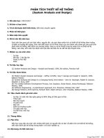 Đề cương Phân tích thiết kế hệ thống
