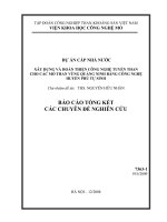 Xây dựng và hoàn thiện công nghệ tuyển than cho các mỏ than vùng quảng ninh bằng công nghệ huyền phù tự sinh  các chuyên đề nghiên cứu