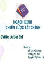 Tiểu luận: Hoạch định chiến lược tài chính
