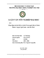 hoạt động du lịch biển và sinh kế của người dân xã xuân thành - huyện nghi xuân - tỉnh hà tĩnh
