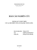 thành lập và phát triển câu lạc bộ nhiếp ảnh gato đại học thăng long