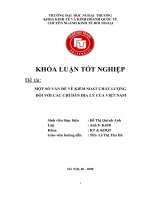 Một số vấn đề về kiểm soát chất lượng đối với các chỉ dẫn địa lý của việt nam