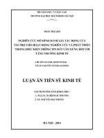 Nghiên cứu mô hình đánh giá tác động của tài trợ cho hoạt động nghiên cứu và phát triển trong điều kiện thông tin bất cân xứng đối với tăng trưởng kinh tế