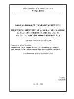 Đánh giá  thực trạng năng lực , chăm sóc và giáo dục trẻ em của cha mẹ, ông bad trong các gia đình nông thôn hiện nay