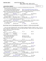 Tuyển chọn đề thi và đáp án tiếng anh lớp 11 cuối học kỳ tỉnh Bình Định