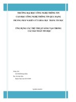 ứng dụng các thủ thuật sáng tạo trong các bài toán tin học
