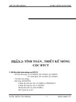 TÍNH TOÁN,THIẾT KẾ MÓNG CỌC BÊ TÔNG CỘT TRỤ