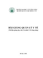 Bài giảng quản lý y tế