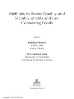 Methods to access quality and stability of oils and fat  containing foods