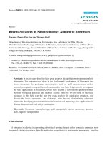 recent advances in nanotechnology applied to biosensors
