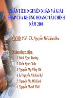phân tích về cuộc khủng hoảng tài chính 2008. nguyên nhân và giải pháp