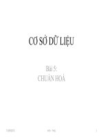 Bài giảng Cơ sở dữ liệu - Bài 5: Chuẩn hóa