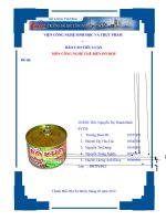 TIỂU LUẬN MÔN: CÔNG NGHỆ CHẾ BIẾN ĐỒ HỘP Đồ Hộp Bò Kho