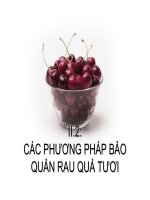CHƯƠNG 2.2 CÁC PHƯƠNG PHÁP BẢO QUẢN RAU QUẢ TƯƠI