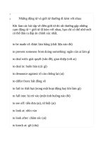 Những động từ và giới từ thường đi kèm với nhau