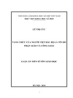 Tang thức của người Việt Bắc bộ là tín đồ Phật giáo và Công giáo