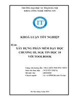 XÂY DỰNG PHẦN MỀM DẠY HỌC  CHƯƠNG III, SGK TIN HỌC 10  VỚI TOOLBOOK
