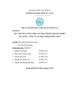 TIỂU LUẬN MÔN QUẢN TRỊ NGUỒN NHÂN LỰC :QUY CHẾ TRẢ LƯƠNG THEO SẢN PHẨM TRONG DOANH NGHIỆP NHÀ NƯỚC – CÔNG TY CỔ PHẦN DIÊM THỐNG NHẤT