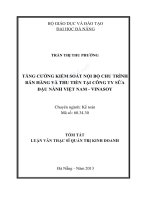 tăng cường kiểm soát nội bộ chu trình bán hàng và thu tiền tại công ty sữa đậu nành việt nam -vinasoy