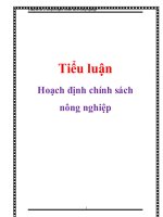 hoạch định chính sách nông nghiệp